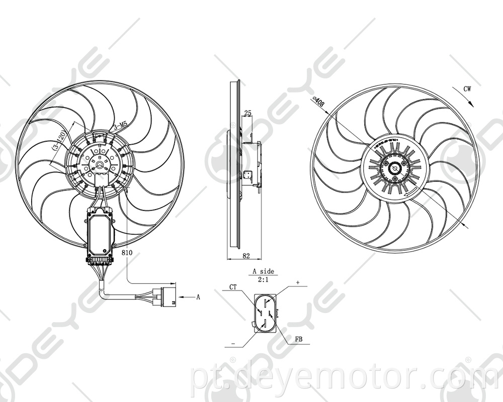 4F0959455K motor de ventilador de resfriamento de radiador 12v para A4 SEAT SKODA VOLVO